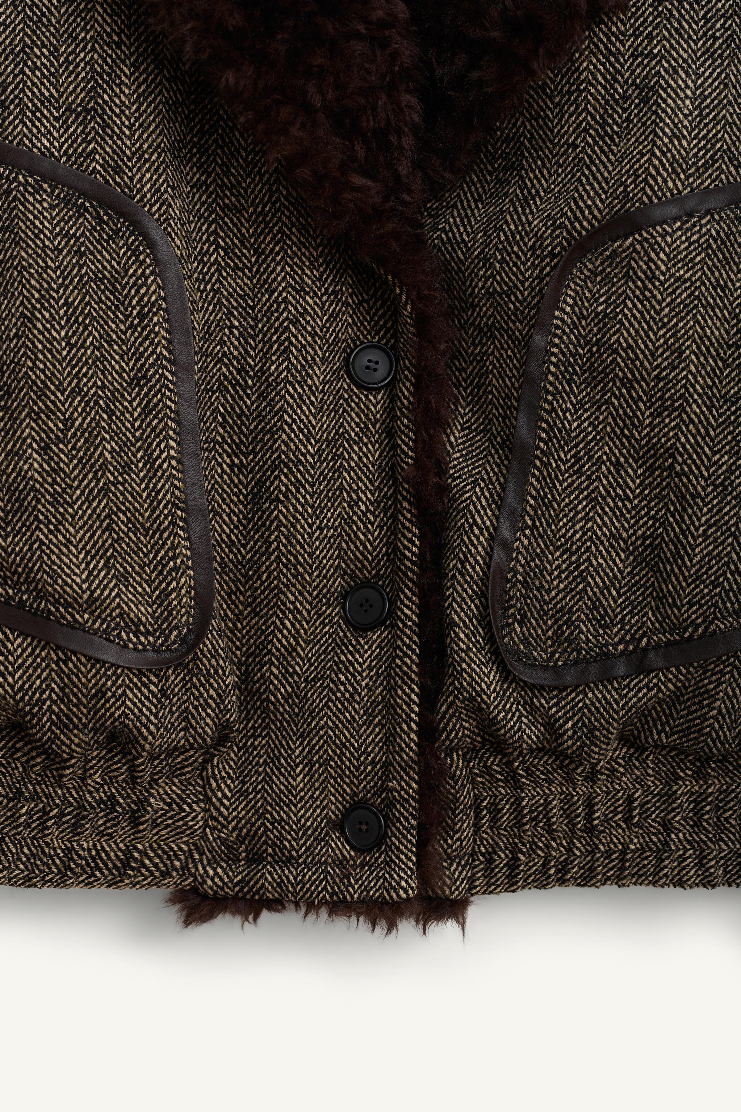 CONTRASTING HERRINGBONE LIMITED EDITION BOMBER JACKET